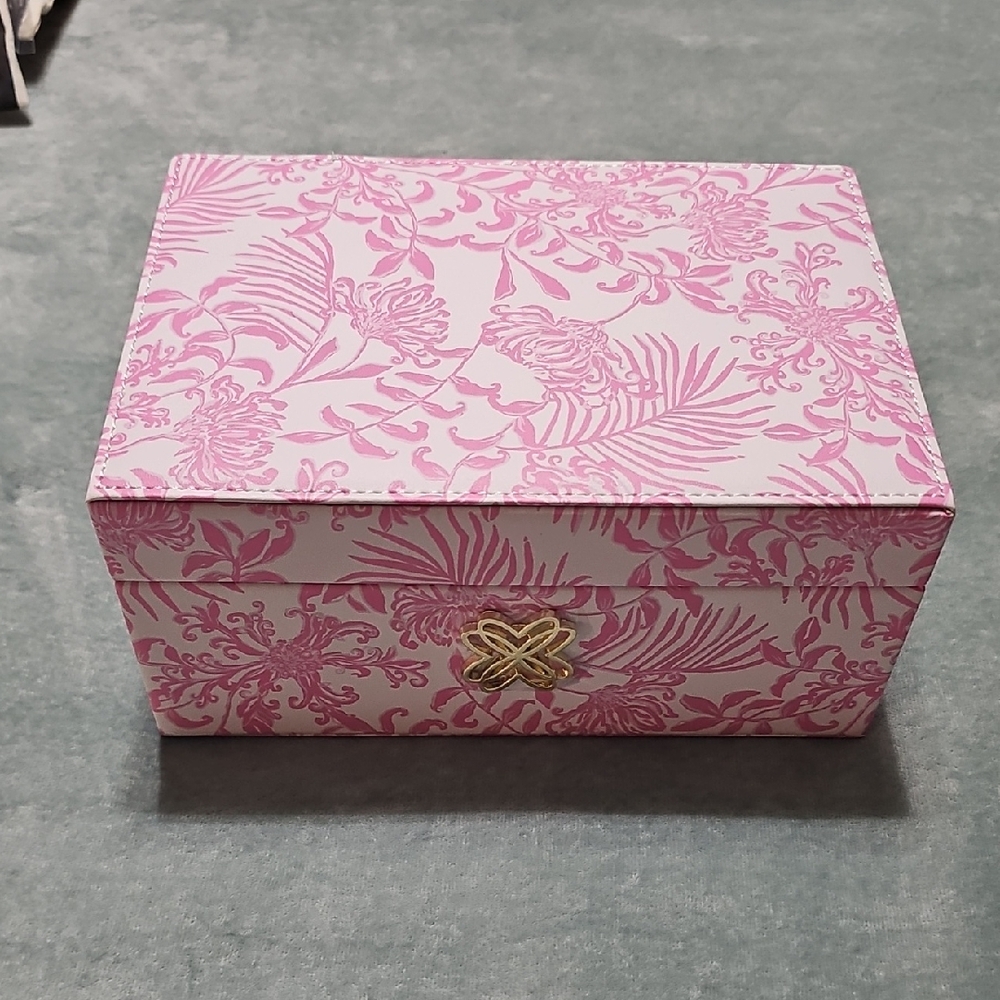 Lilly Pulitzer Pink and Gold Jewelry Box